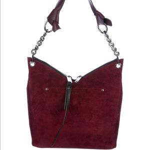 Jimmy Choo Raven Shoulder Hobo In Bordeaux Suede